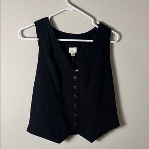 A New Day  Black Button-Down Vest NWT Sz Medium